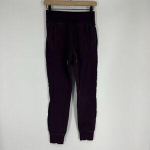 Lululemon Pants Size 2 Womens Maroon Ready to Rulu High Rise Crop Jogger Yoga